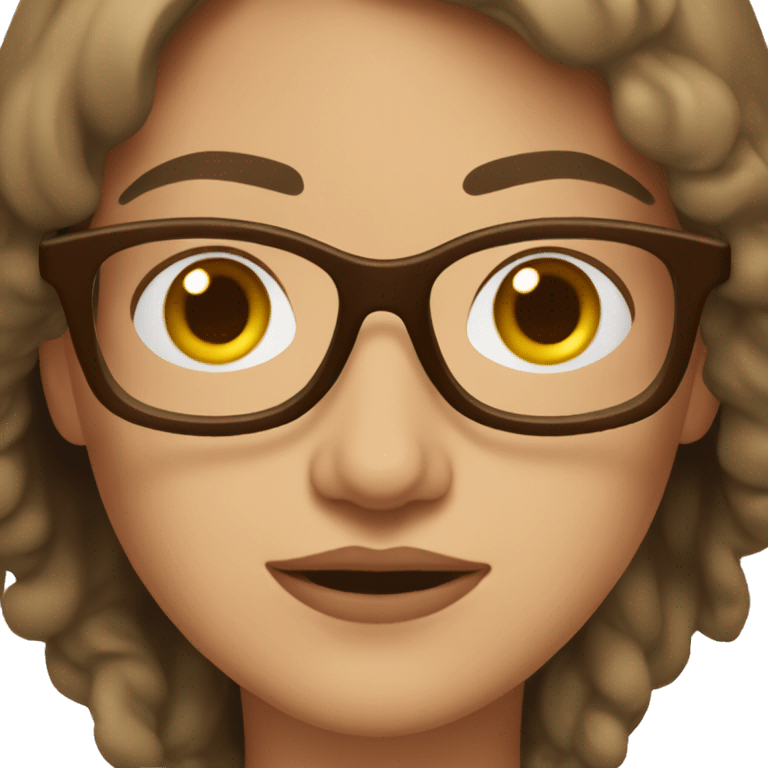 Woman Glases, Brown hair, Dutt emoji