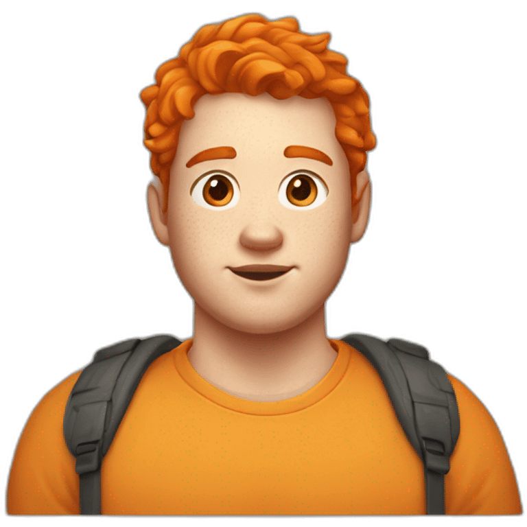 20 years old little bit fat boy with orange hair and freckles emoji