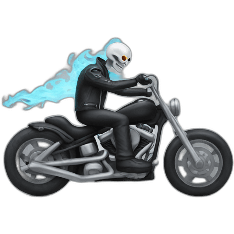 Ghost rider with bike emoji