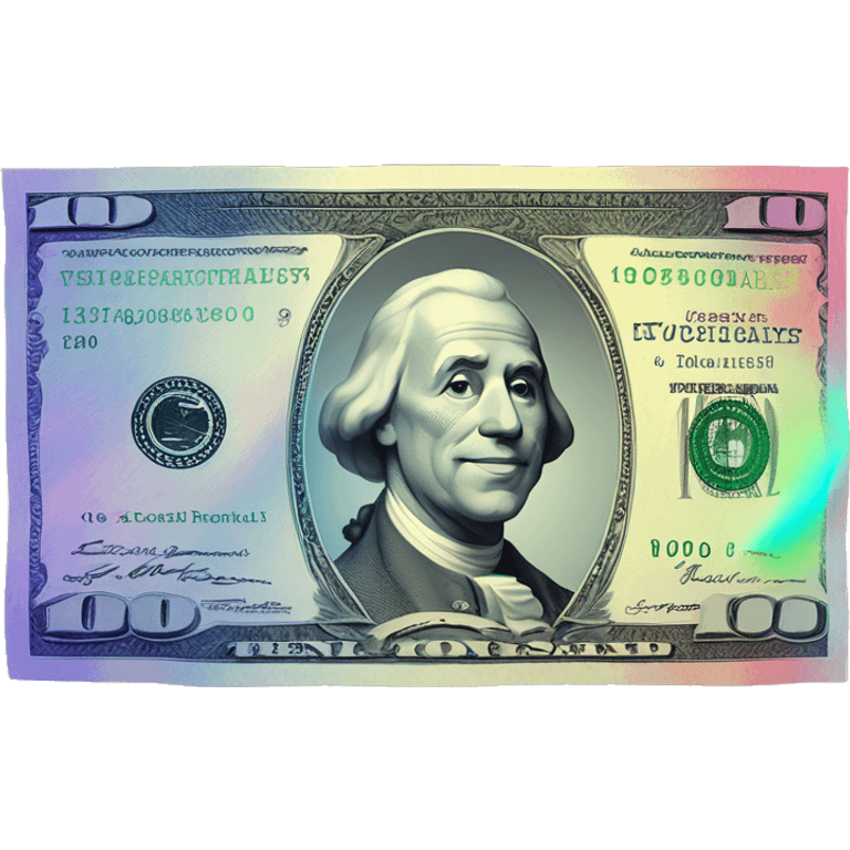 Holographic 100 dollar bill emoji