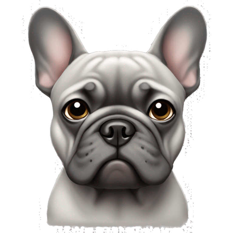 Grumpy grey French bulldog emoji