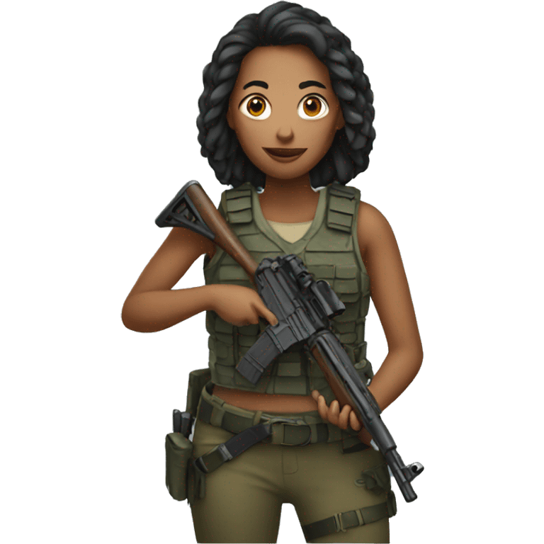 woman holding a rifle emoji