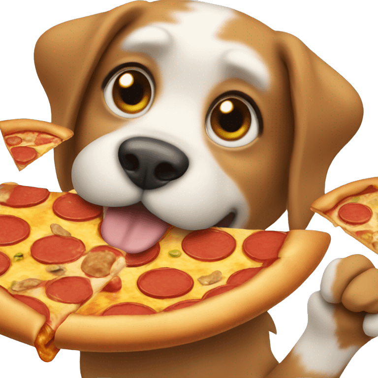 Dog eating pizza  emoji