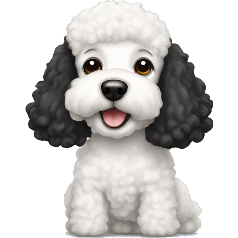 white poodle with black ears  emoji