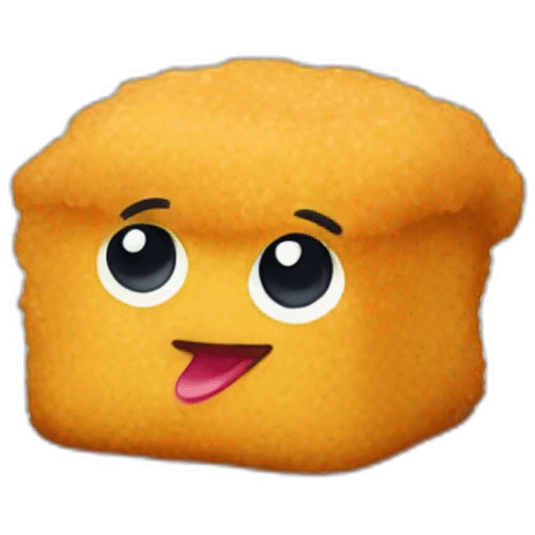 Chicken nugget wearing dress emoji