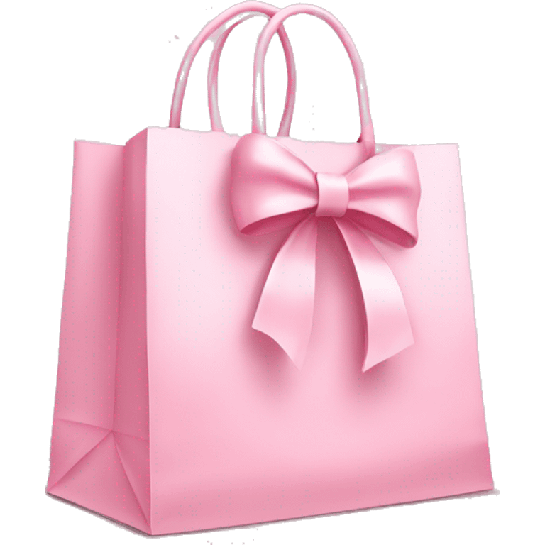 light pink shopping bag with bow emoji