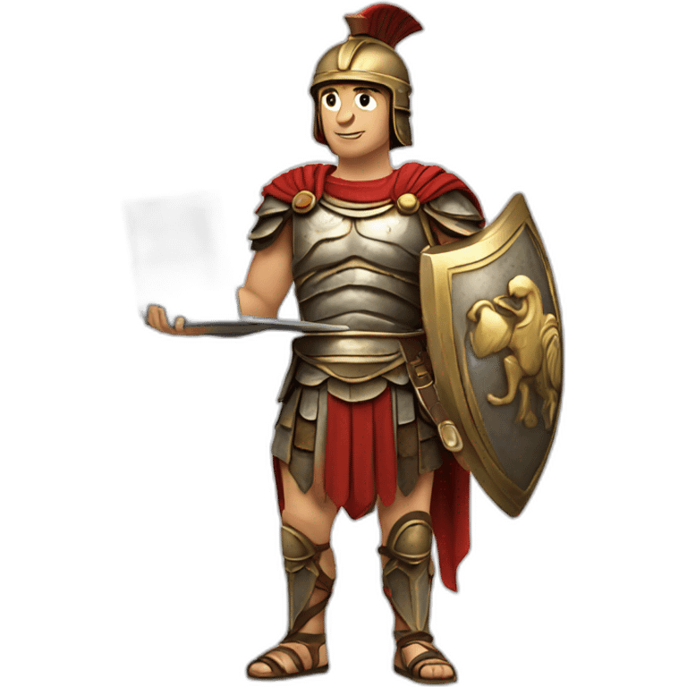 Roman warrior with laptop emoji