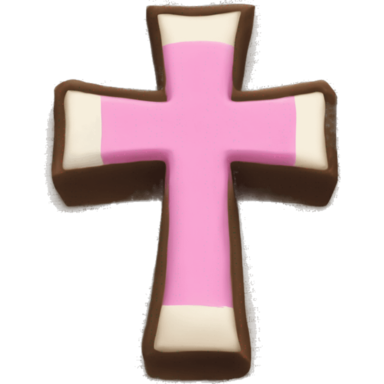 Bible with pink cross on the page  emoji