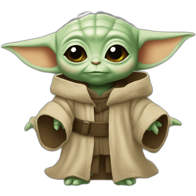 Baby yoda wearing Halloween outfit emoji