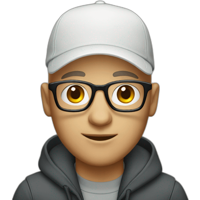 bald man with glasses and ballcap emoji