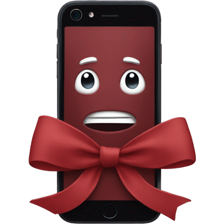 Dark red iPhone bow emoji