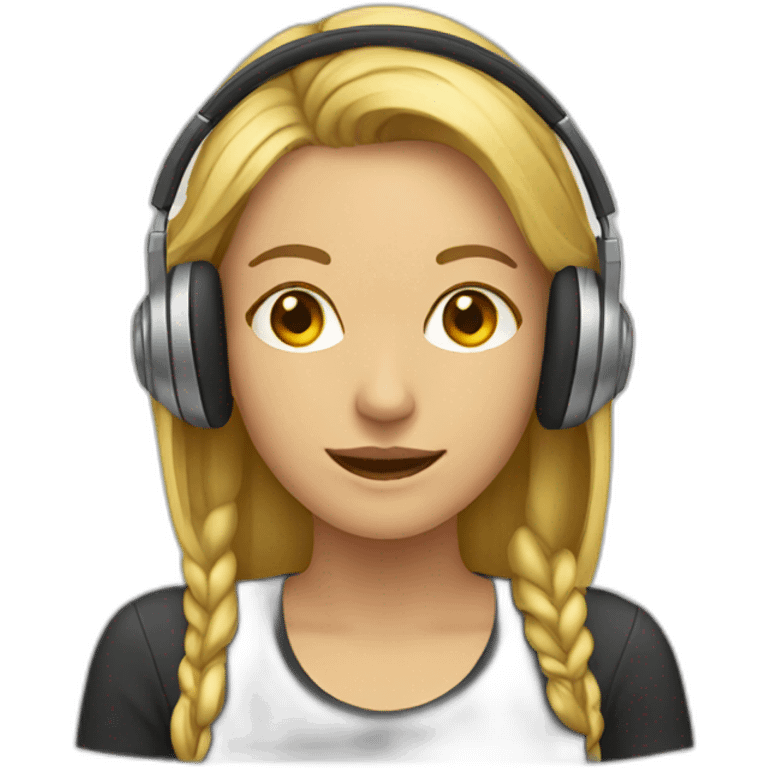 Female headphones user emoji