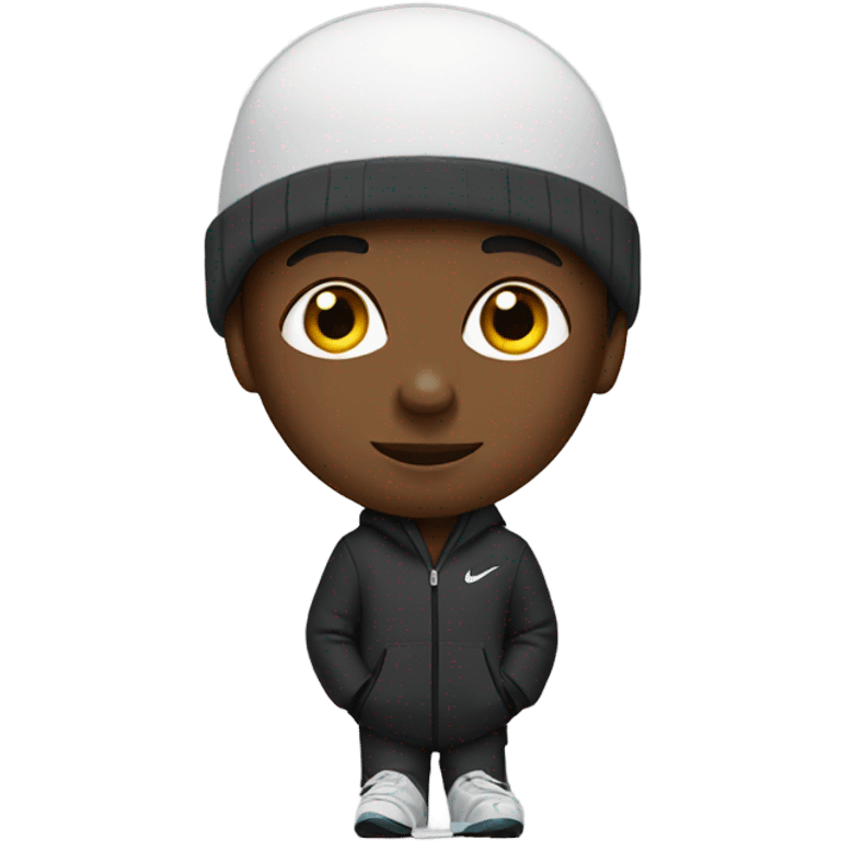 Black boy with Nike ski emoji