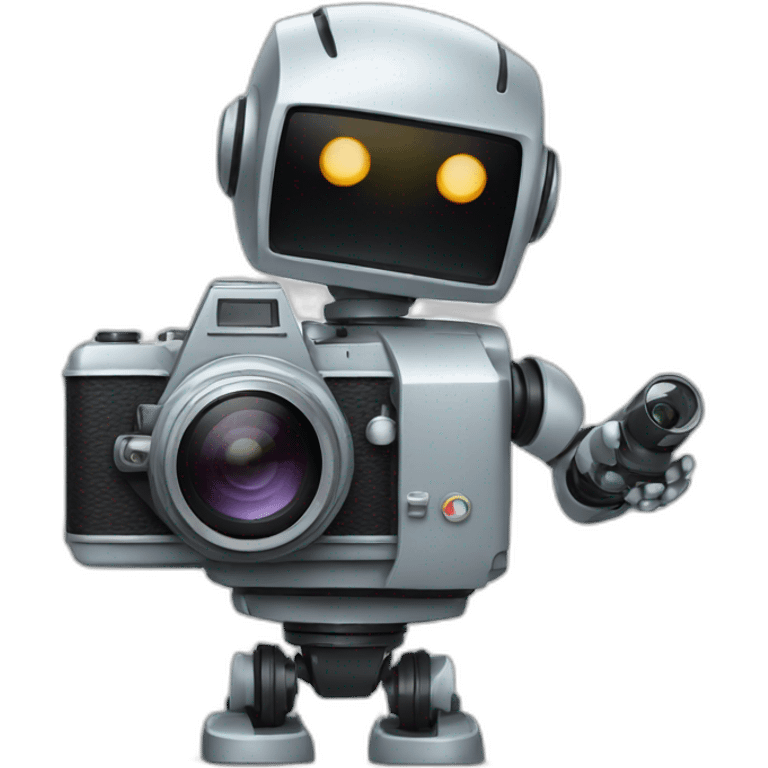 robot holding a film camera emoji