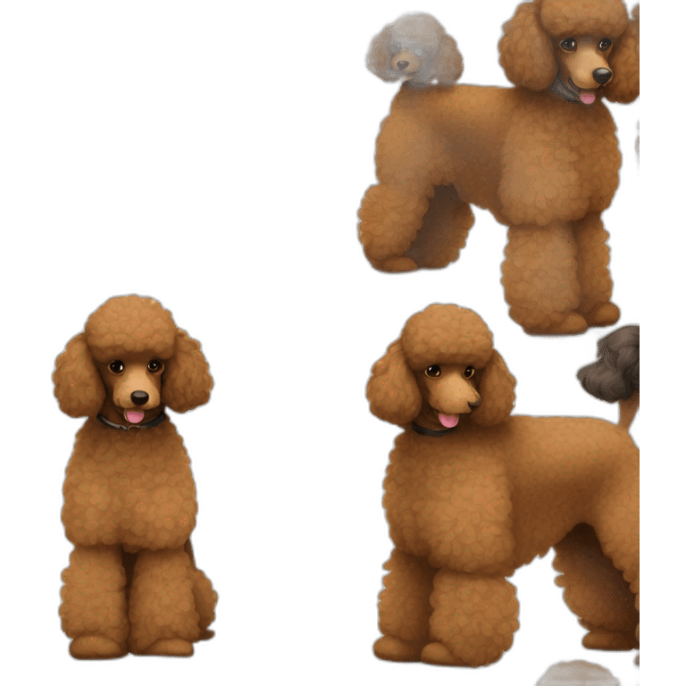 Brown poodle with black poodle emoji