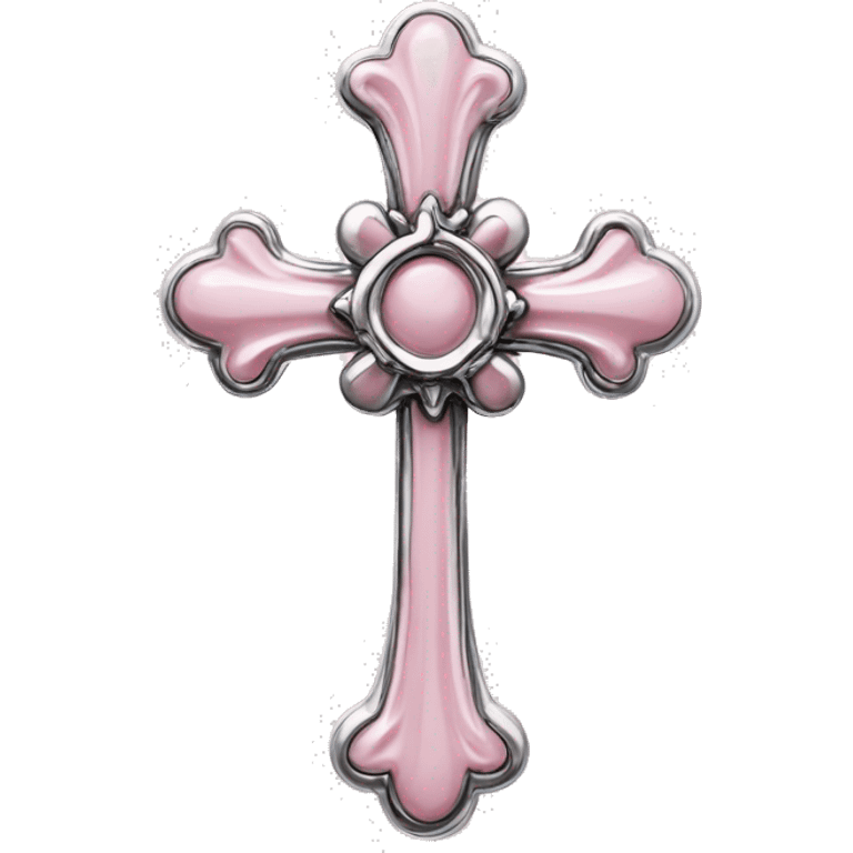 light pink chrome hearts cross emoji