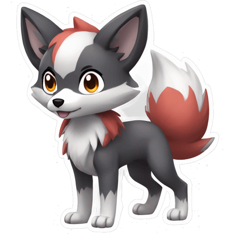 Kawaii Chibi Poochyena-Lycanroc-Pokémon Full Body emoji