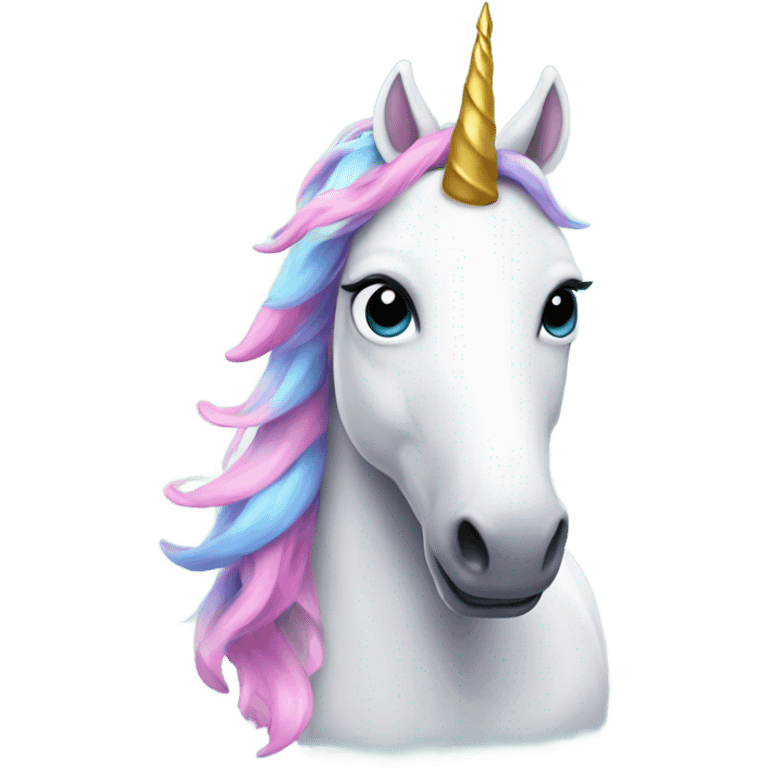 A unicorn on Christmas emoji