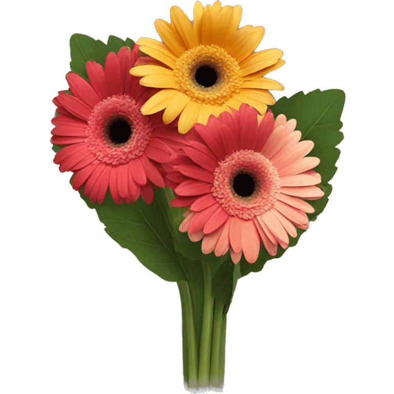 Three gerbera in a bouquet  emoji