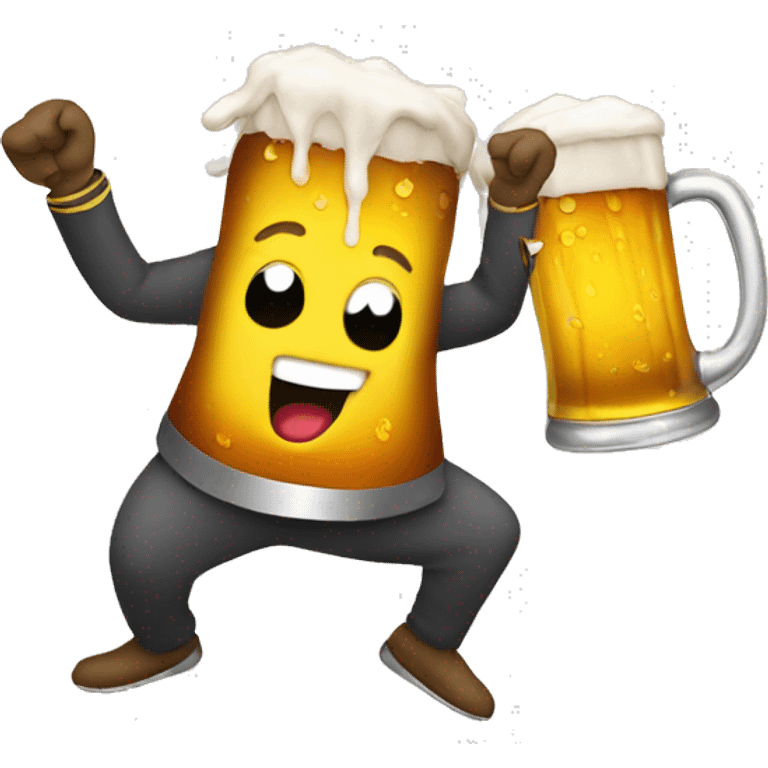 Dancing beer emoji