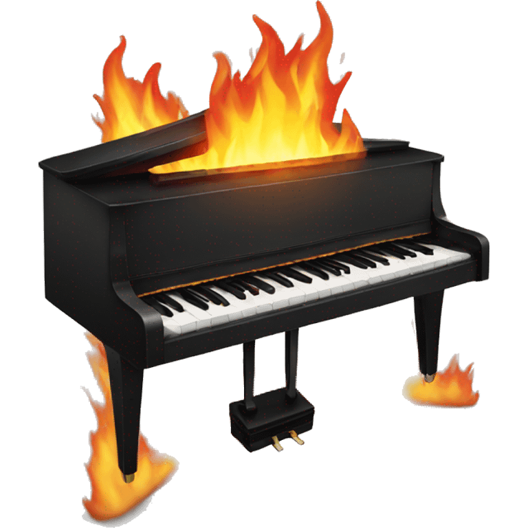 piano on fire emoji