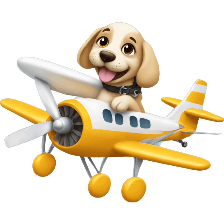 A puppy is flying a plane  emoji