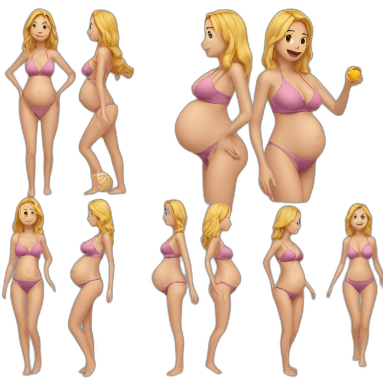 Sexywoman pregnant bikini emoji