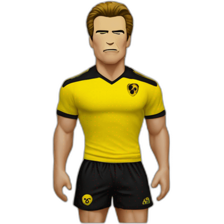 Arnold Schwarzenegger Terminator penarol soccer shirt yellow and black emoji