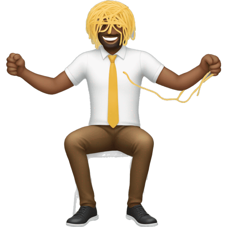 Man with spaghetti for legs emoji