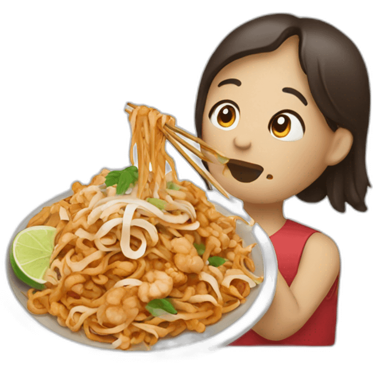 person eatting pad thai emoji