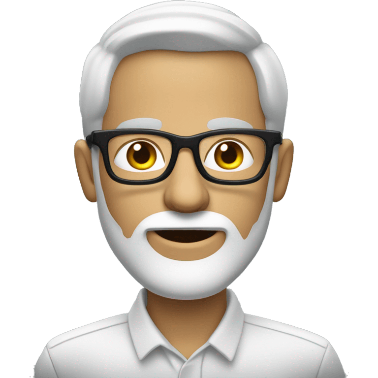 bold white men with small beard and sof glasses on pc comuter emoji