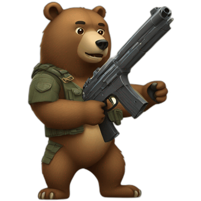 bear with a gun emoji