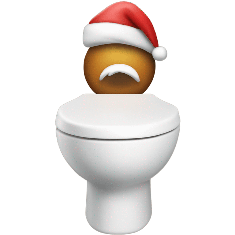 Skibidi toilet with a christmas hat emoji