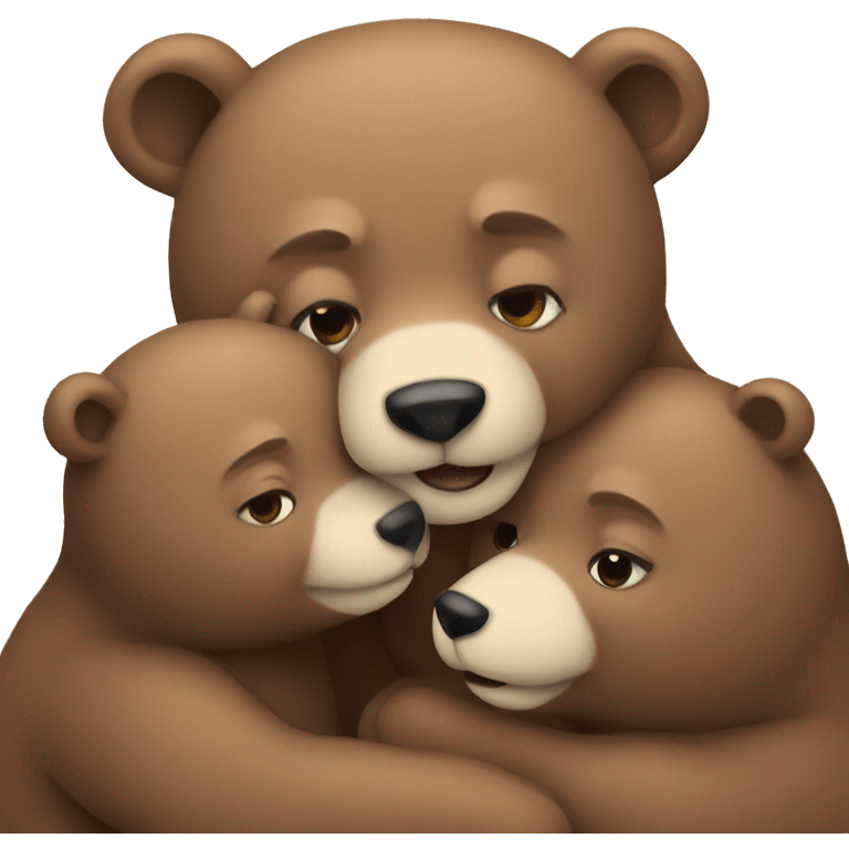 Cute bears cuddle  emoji