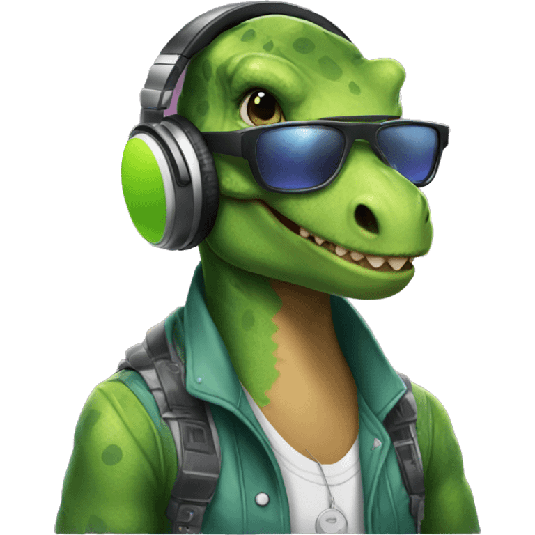 DJ dinosaur  emoji