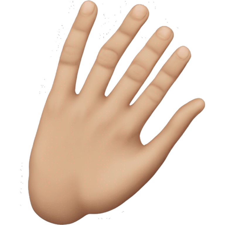 Hand emoji but the ring finger and the thumg crossed emoji