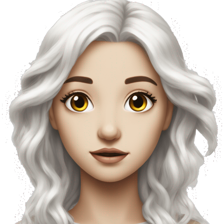 ethereal girl white hair hyper realistic  emoji