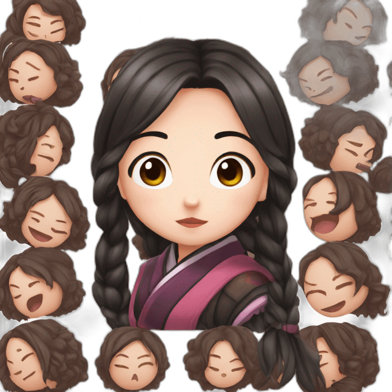 nezuko with a bambo in her mouth emoji