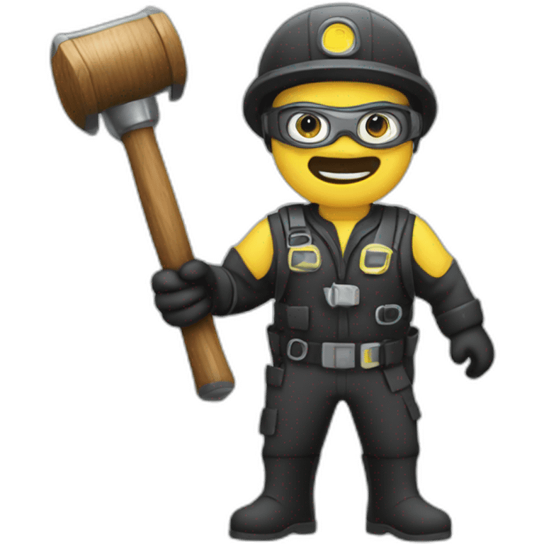 Scubadiving judge holding hammer emoji