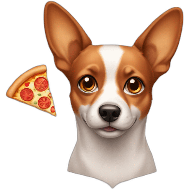 papilion dog with pizza emoji