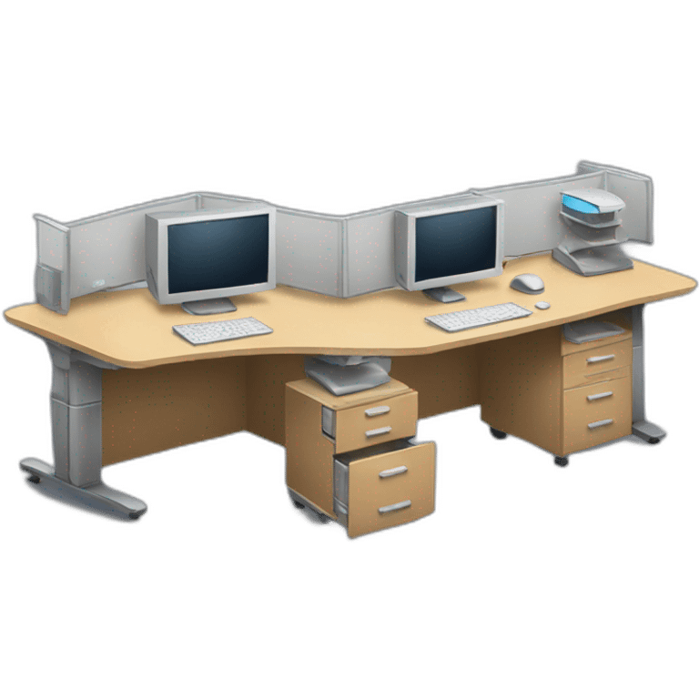 desk with 3 monitors emoji