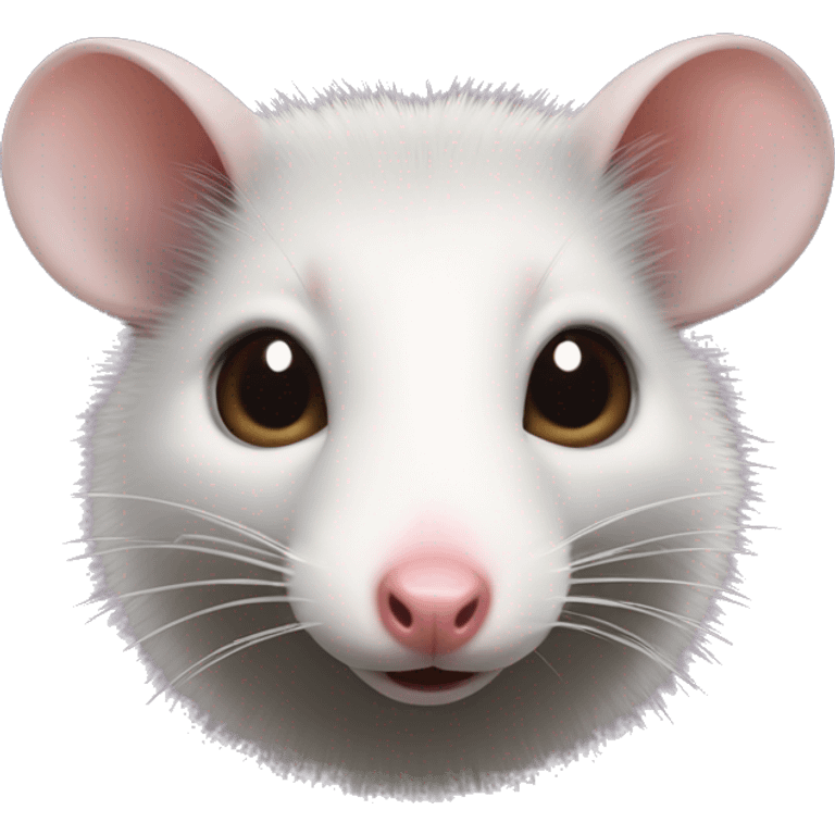 opossum looking straight again with a tear drop emoji