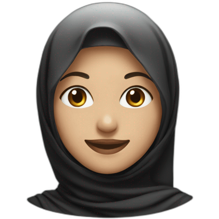 woman smile with black hijab emoji