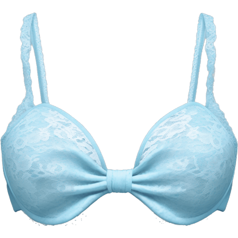 Baby blue lace bikini top with a white bow  emoji