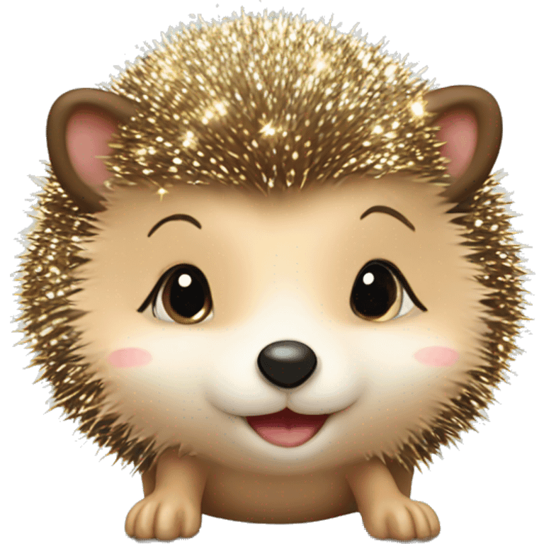 Girl hedgehog with glitter in ear and bow  emoji