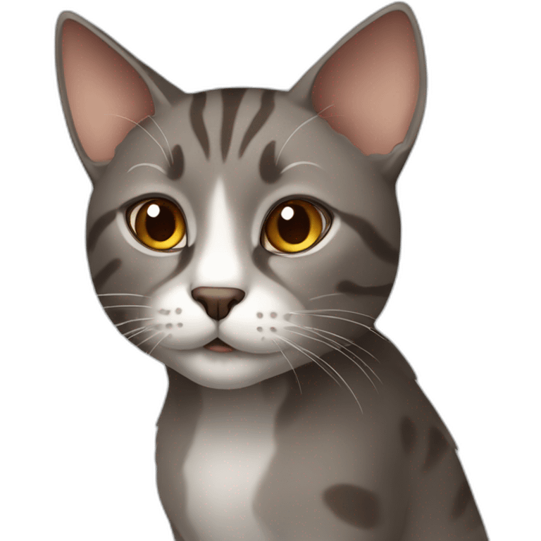 middle grey and brown cat emoji