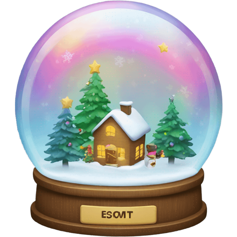 Snowglobe rainbow christmas emoji