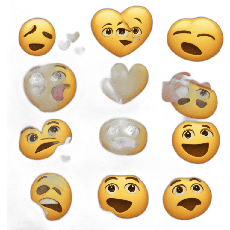 😞 avec des cœurs sur sa tête emoji