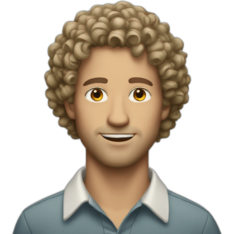 white man with curly hair emoji