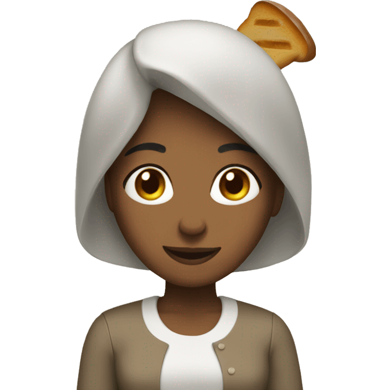 Woman with bread emoji